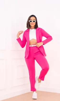 Blazer de luxo Lady Griffe Rosa Love - Imagem 2