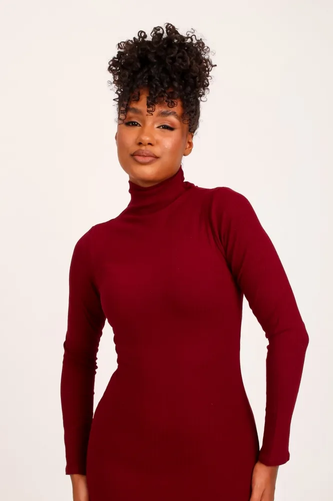 Vestido Manga Longa Lady Griffe Marsala